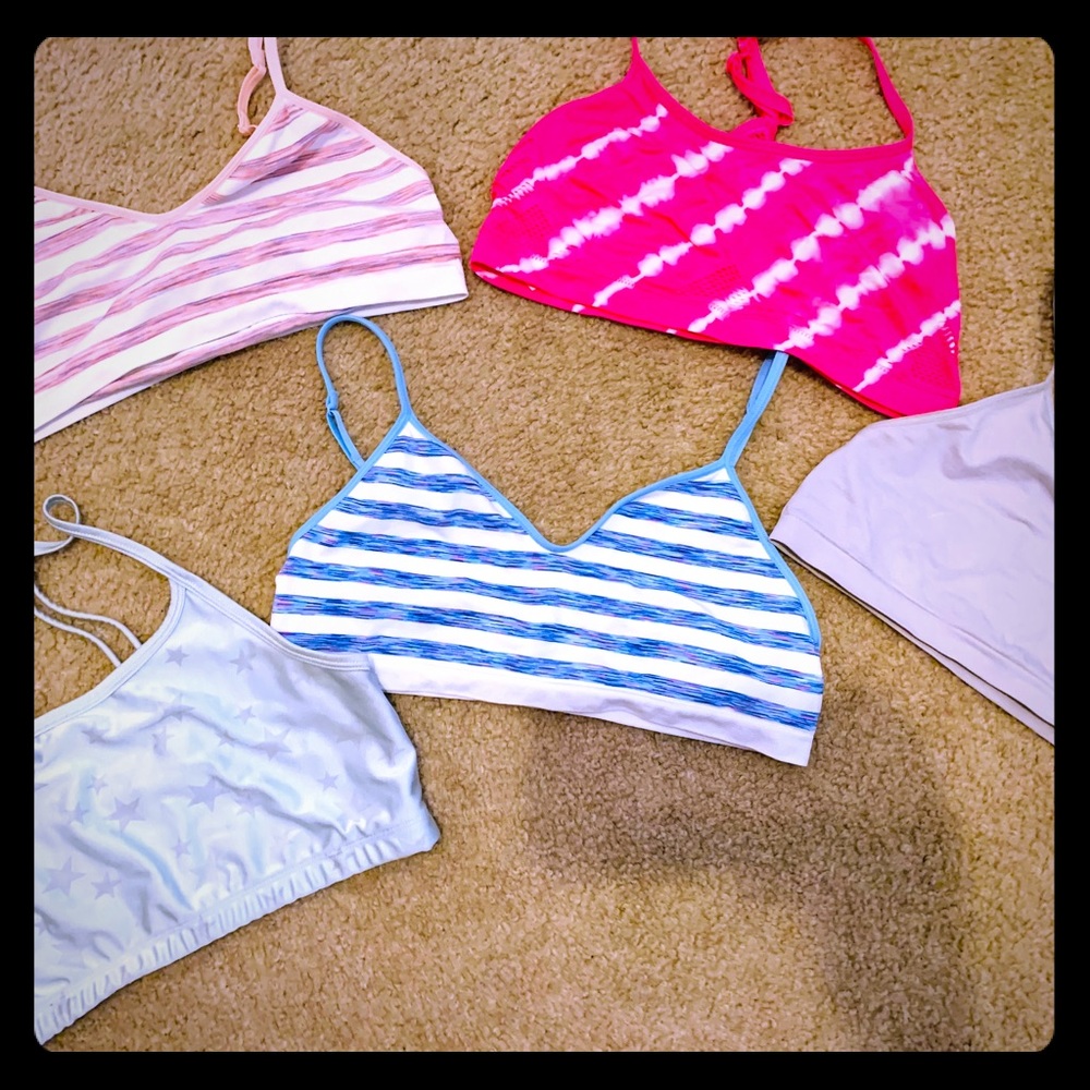 Lot of 5 girls justices bra camis size 40